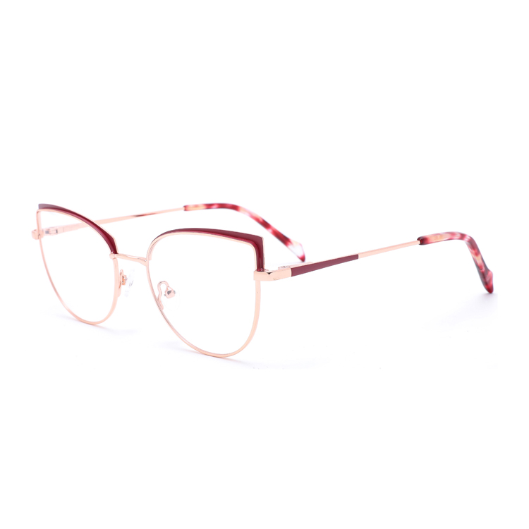 New High Quality Double Colors Women Round Metal Optical Frames Stainless Steel Glasses OEM Brand Wholesale CN ZHE YJ0124