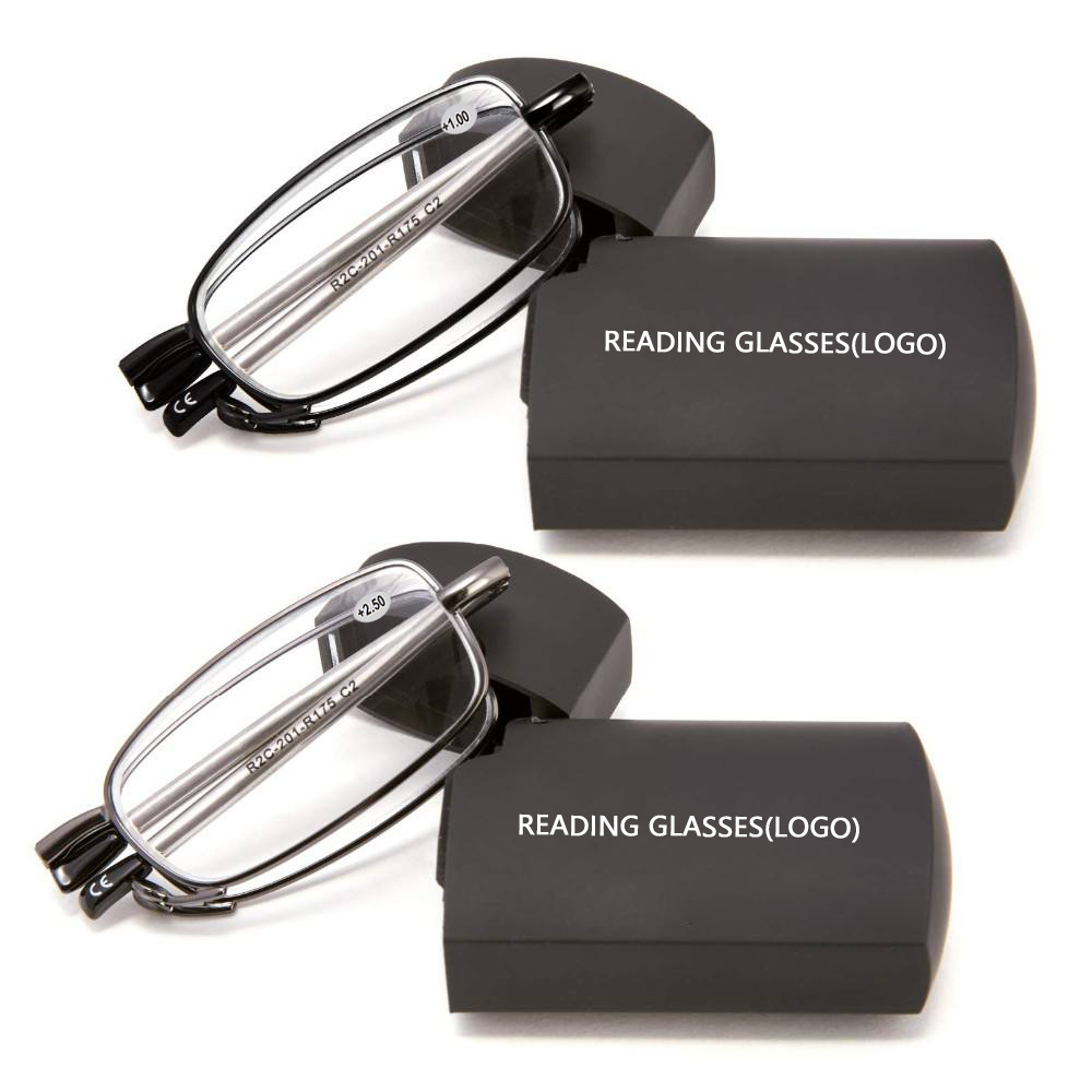 Vintage Progressive Free Cases Small Portable Metal Foldable Compact Mini Ses Women Men Unisex Folding Reading Retro Glasses