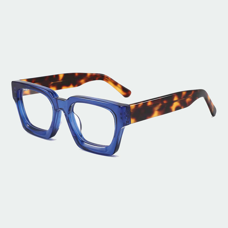 Ready to Ship Men's Acetate Square Optical Frames Classic Black Eyewear