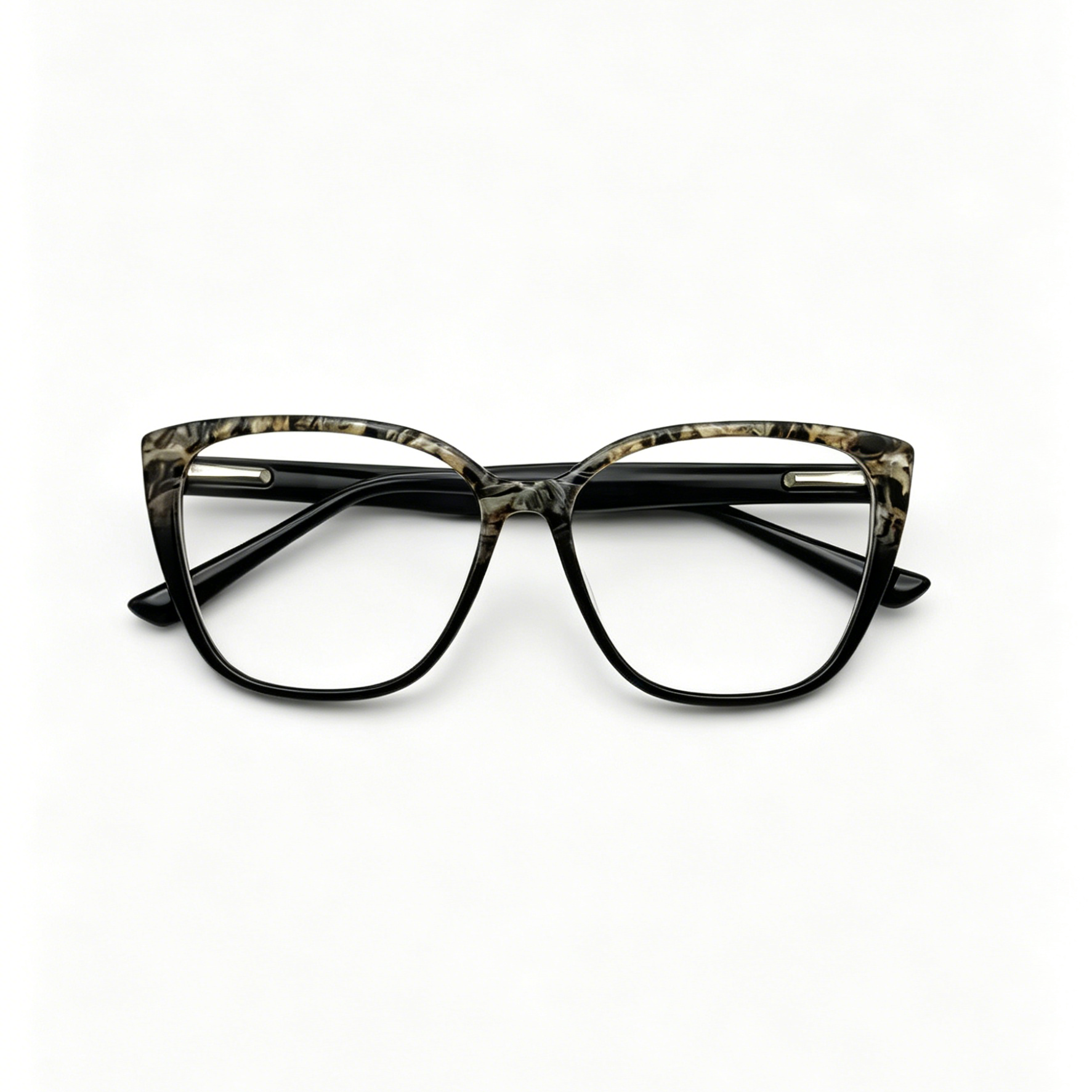 Elegant PC Eyeglasses Frame for Adults Soft Cat Eye Eyewear Colorful Browline Clear Lens Prescription Optical Spectacles