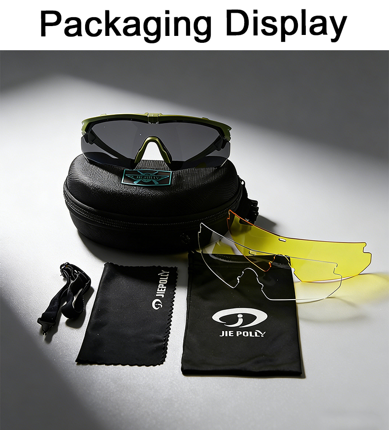 Private Label Tactical Glasses Windproof Sand Proof Adjustable Strap TR90 Frame for Riding Shooting