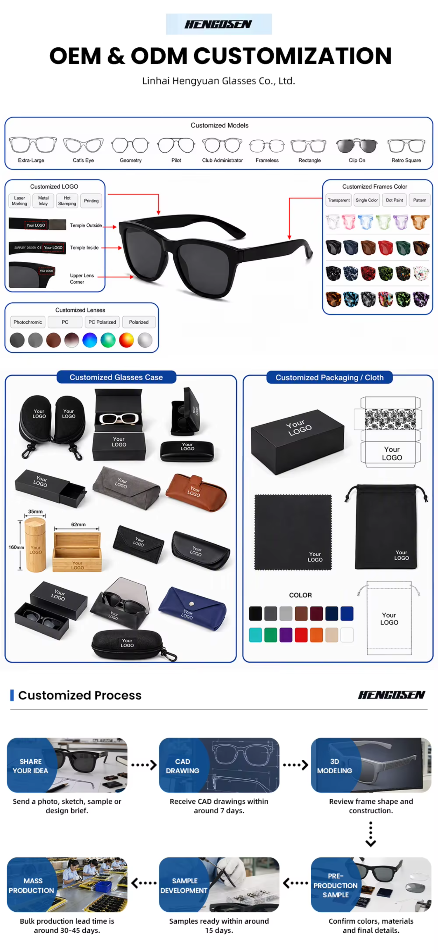 Custom Logo Geometric Sunglasses OEM Supplier | TAC Polarized Lens UV400 | CE UKCA Certified | Wholesale Factory