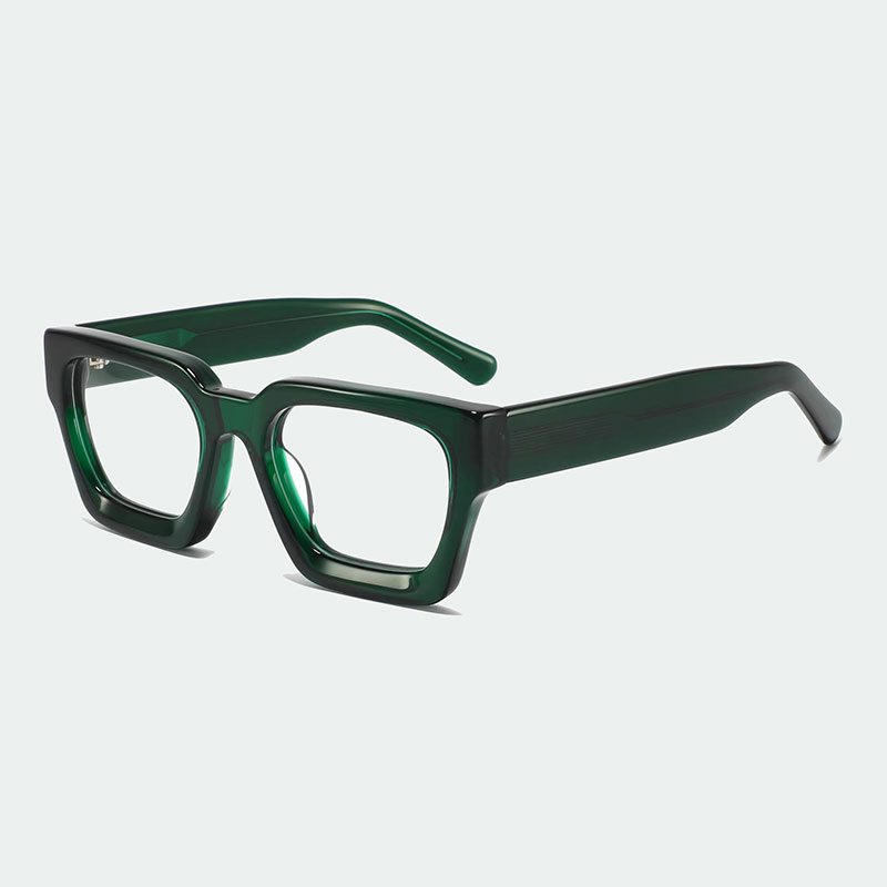 Ready to Ship Men's Acetate Square Optical Frames Classic Black Eyewear