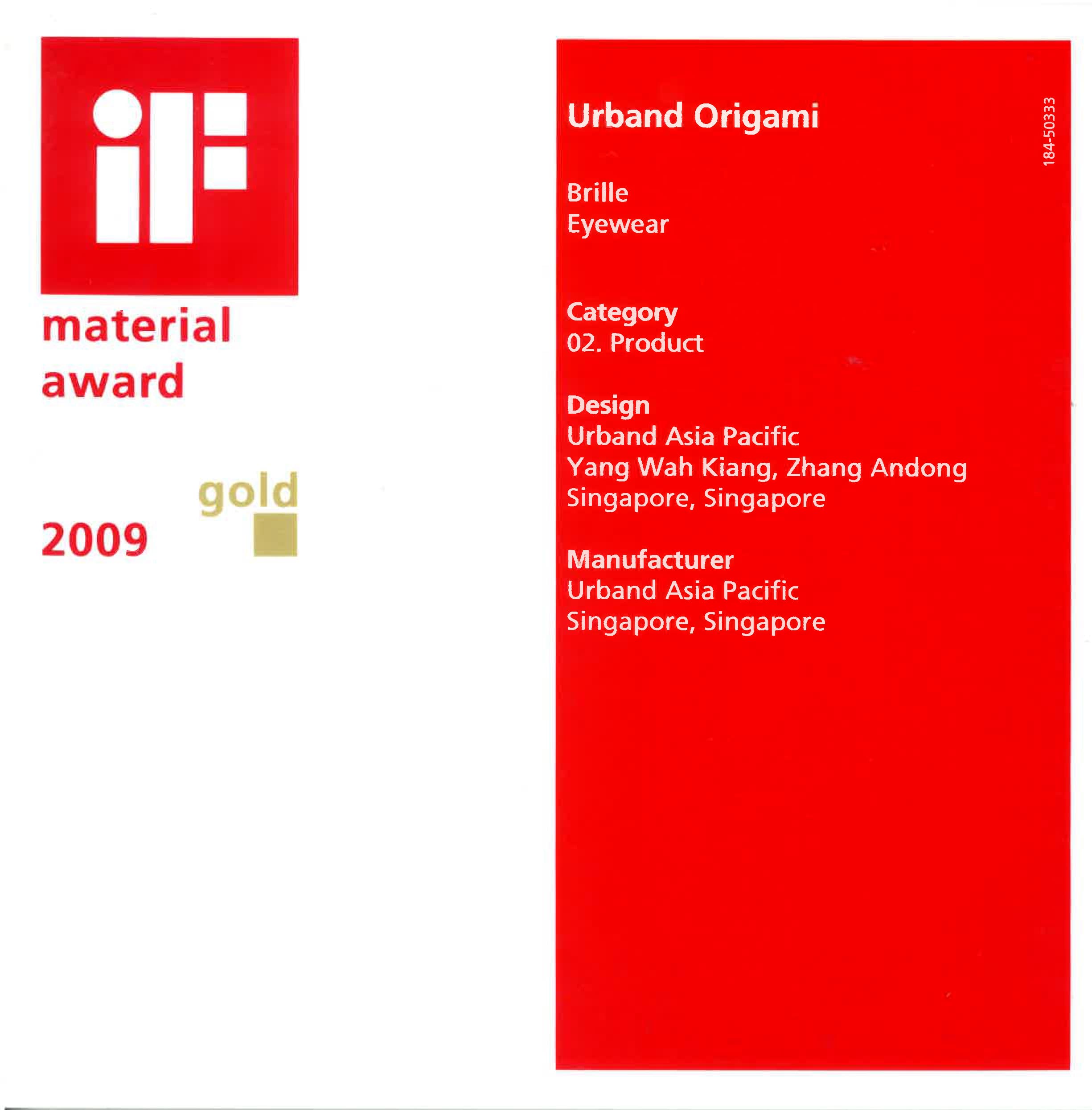 iF Material Award GOLD for URBAND Origami