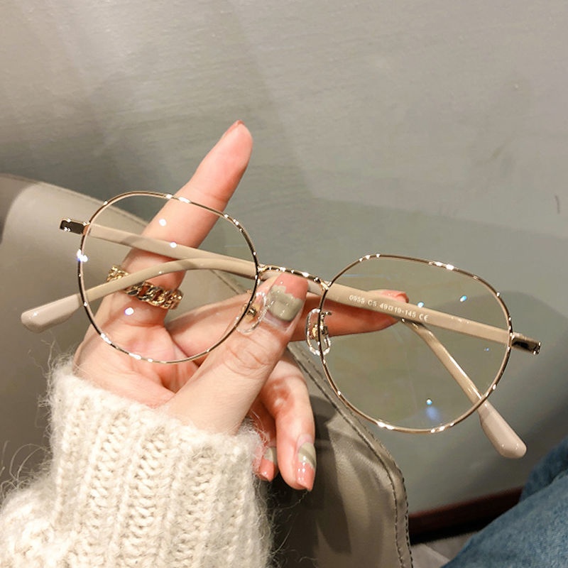 High Quality Metal Frame Round Anti-radiation Blue Light Optical Glasses for Men and Women Luxury Fashion Myopia Glasses Frame