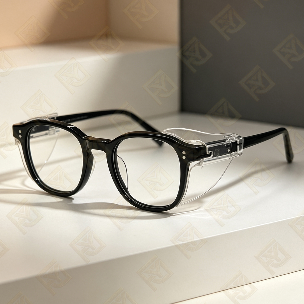 Side Shield Safety Glasses Clip on Clear Lens ANSI Z87.1 Work Protection Eyewear Wholesale