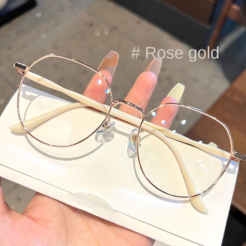 High Quality Metal Frame Round Anti-radiation Blue Light Optical Glasses for Men and Women Luxury Fashion Myopia Glasses Frame