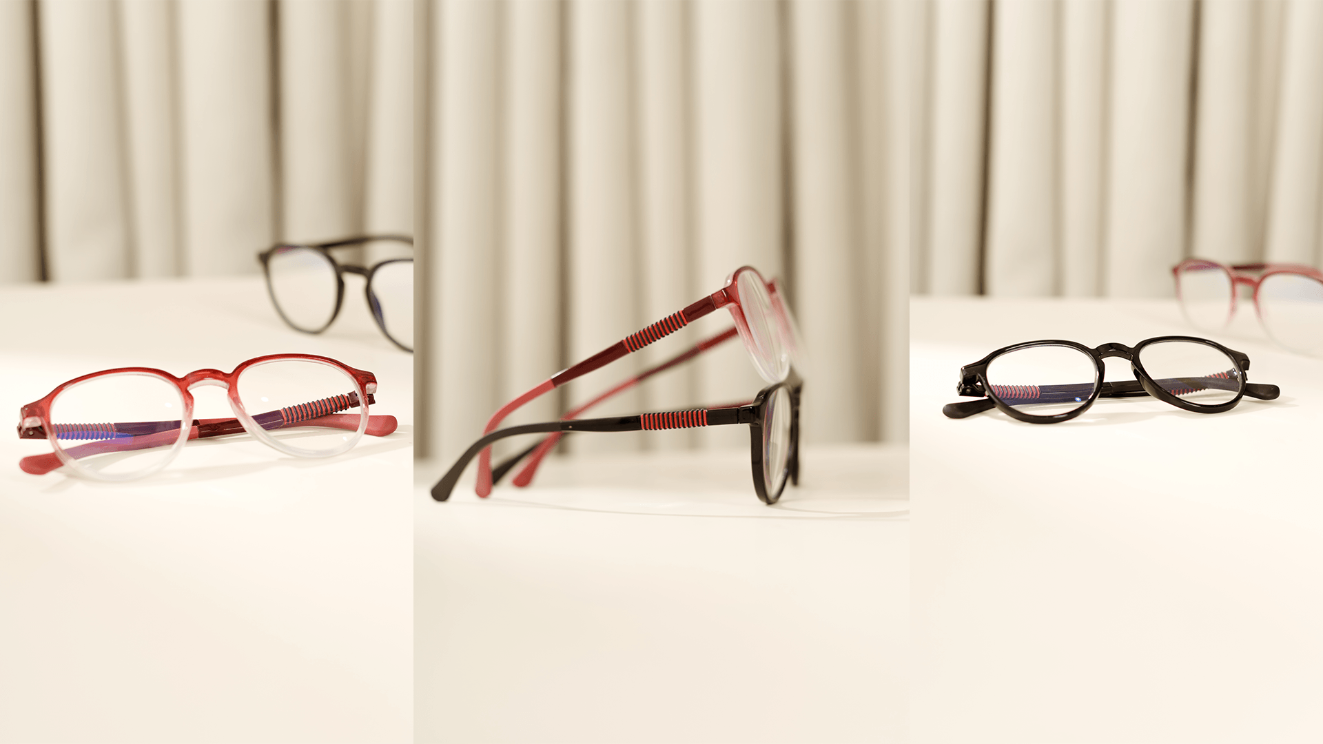 COUPLE reading glasses frame structural precision