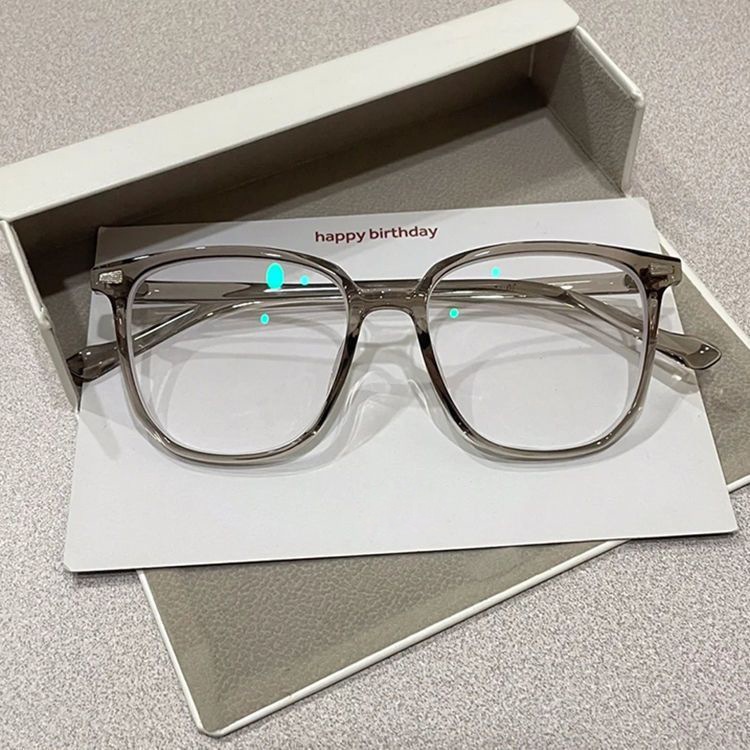 Korean Retro Classic Anti-Blue Light Glasses for Women Large Frame Plain Thin Myopia Eyeglasses Frames Wholesale