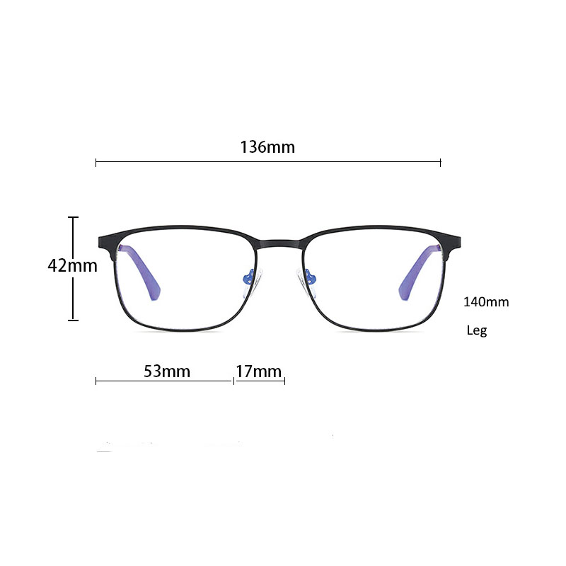 Metal Men Blue Anti Reflection Glasses 2307 Wholesale Eyewear Eyeglasses Frames Manufacturers