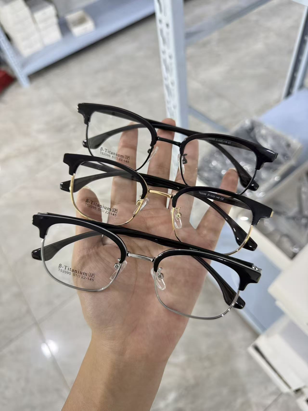 China Eyewear Manufacturer Low Price TR90 Metal Browline Optical Spectacle Frame Vintage Eyeglass Custom Logo Available