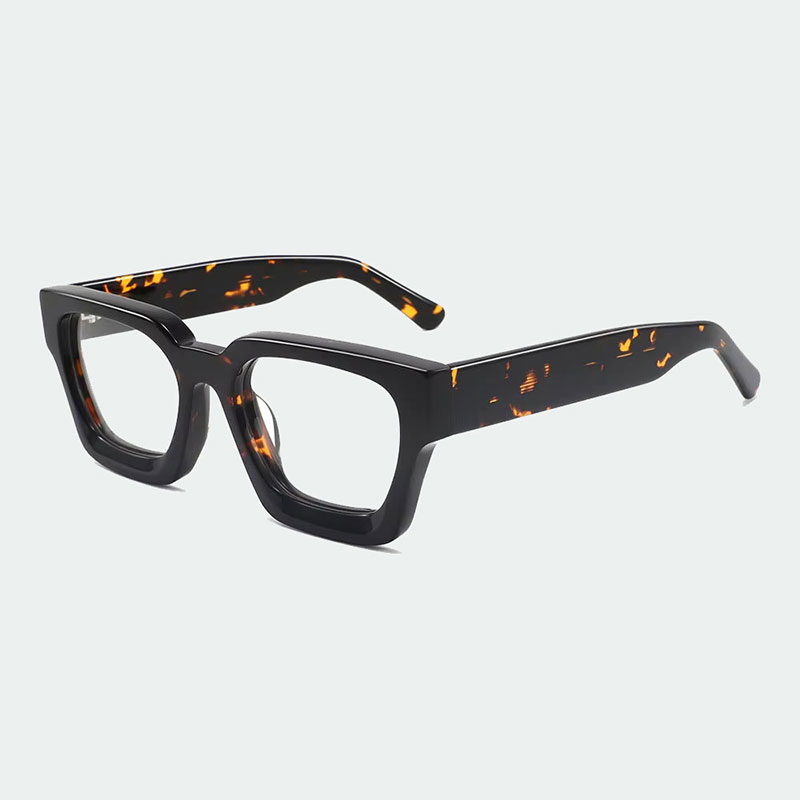 Ready to Ship Men's Acetate Square Optical Frames Classic Black Eyewear