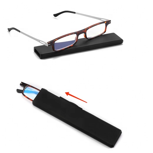 Portable TR90 Reading Glasses Ultra-Thin Slim Anti-Blue Light Presbyopic Shades Lightweight Customizable Case OEM Customized Eye