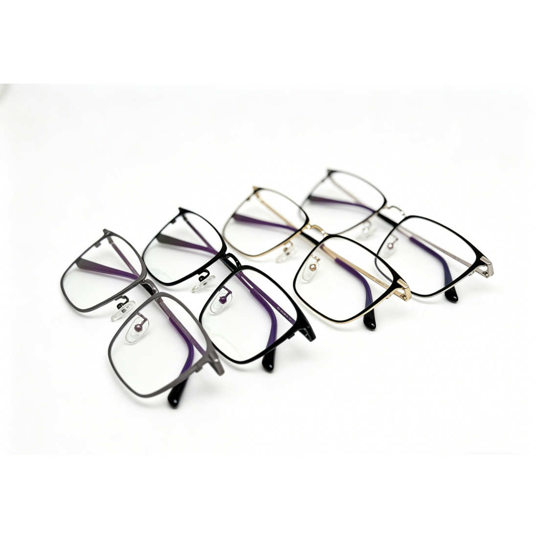 Premium Men's Fashion Full Rim Stainless Steel Optical Eyeglasses with Anti-Blue Light Lenses