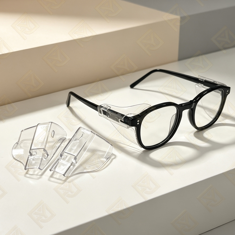 Side Shield Safety Glasses Clip on Clear Lens ANSI Z87.1 Work Protection Eyewear Wholesale