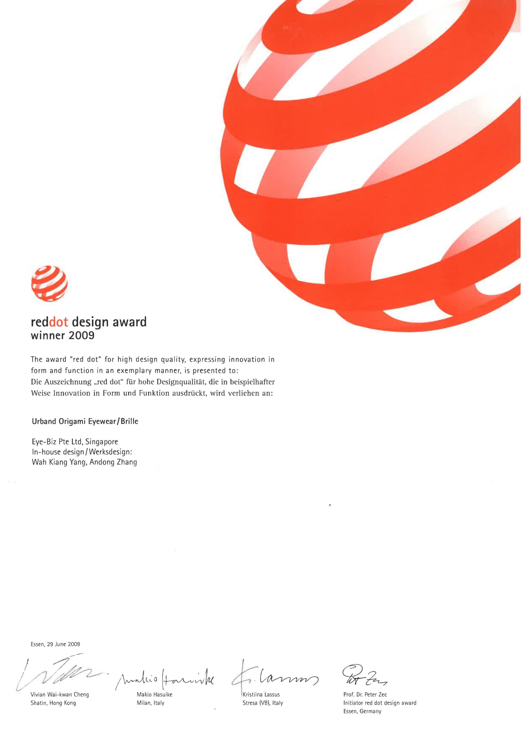 Red Dot Design Award for URBAND
