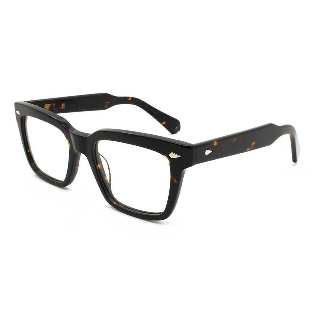 Custom Vintage OEM Optical Handmade Black Acetate Frame Eyewear for Men