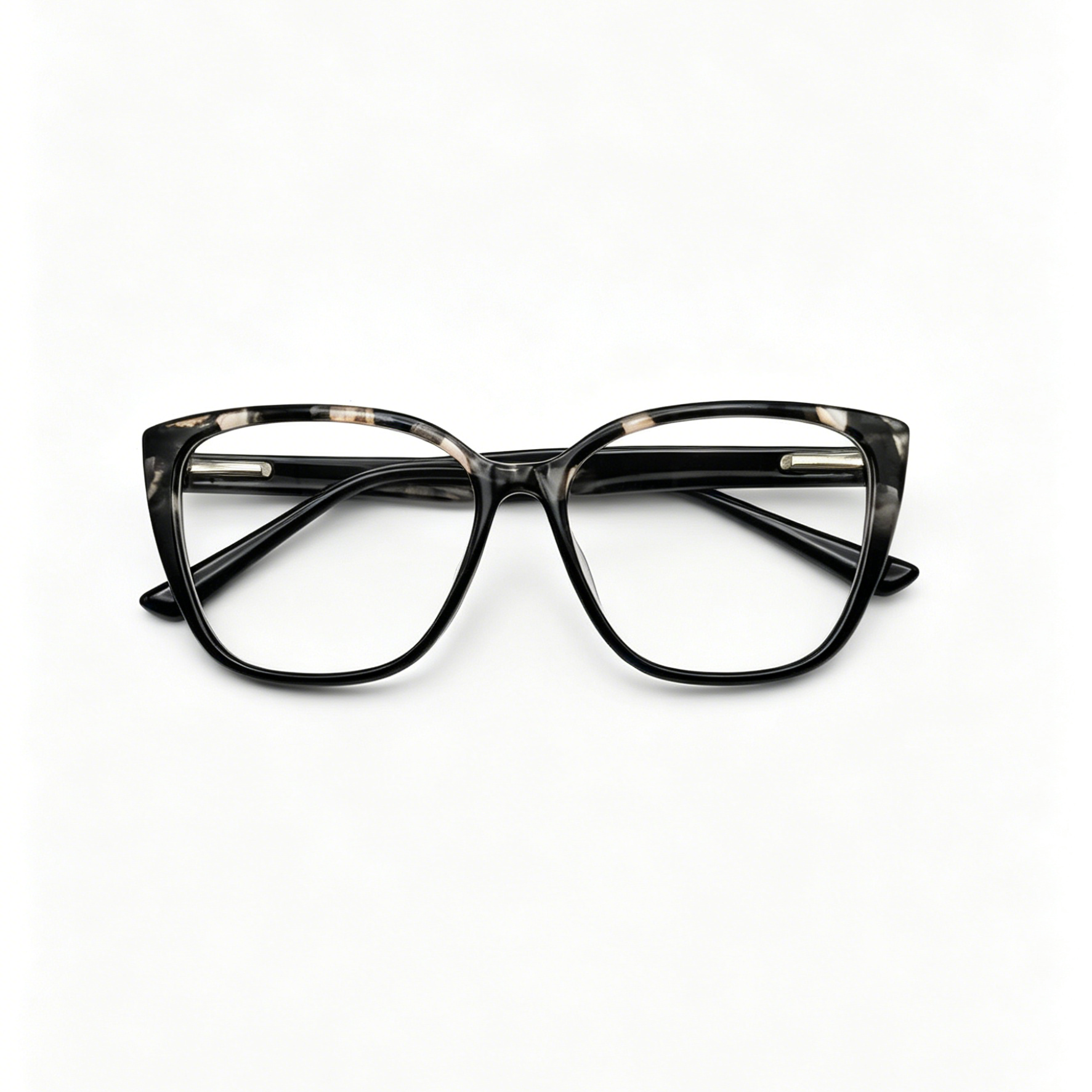 Elegant PC Eyeglasses Frame for Adults Soft Cat Eye Eyewear Colorful Browline Clear Lens Prescription Optical Spectacles