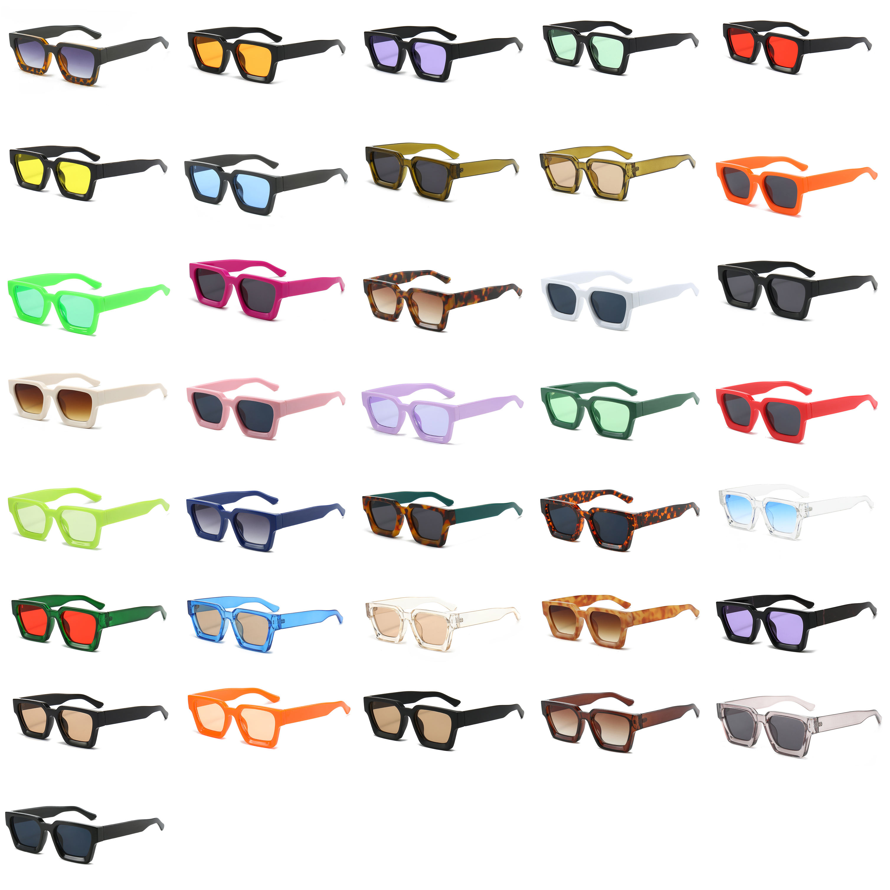 2026 Thick Black High Quality Men's Oem Sunglasses Manufacturer Logo Custom Men Uv400 Fashion Square Sunglasses Women
