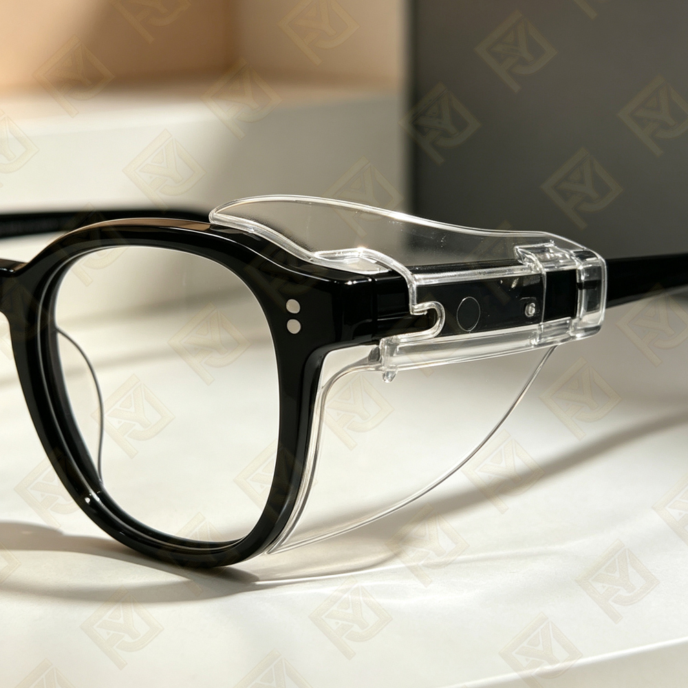 Side Shield Safety Glasses Clip on Clear Lens ANSI Z87.1 Work Protection Eyewear Wholesale