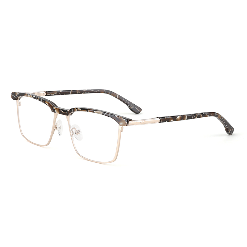 Classic Browline Square Eyeglasses | Tortoiseshell Acetate &amp; Metal Mixed-Material Optical Frames