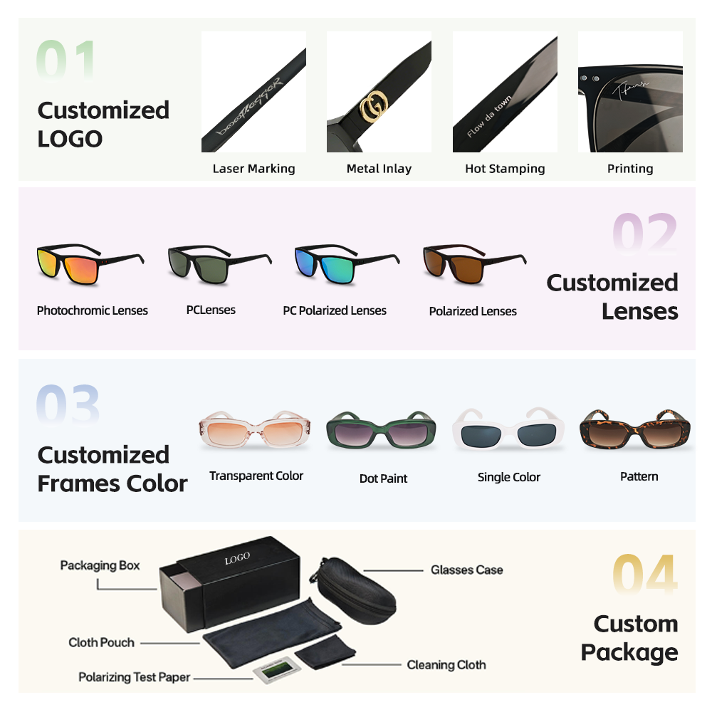 Custom Logo Geometric Sunglasses OEM Supplier | TAC Polarized Lens UV400 | CE UKCA Certified | Wholesale Factory
