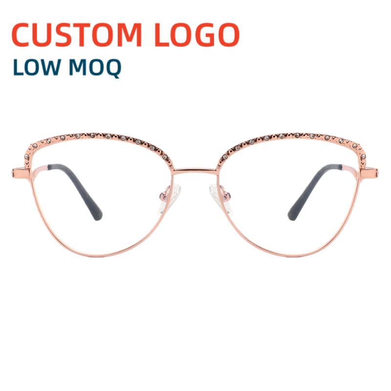 2026 Hit High-quality High-tech Metal Oval Eyeglass Frame with Customizable logo for Women